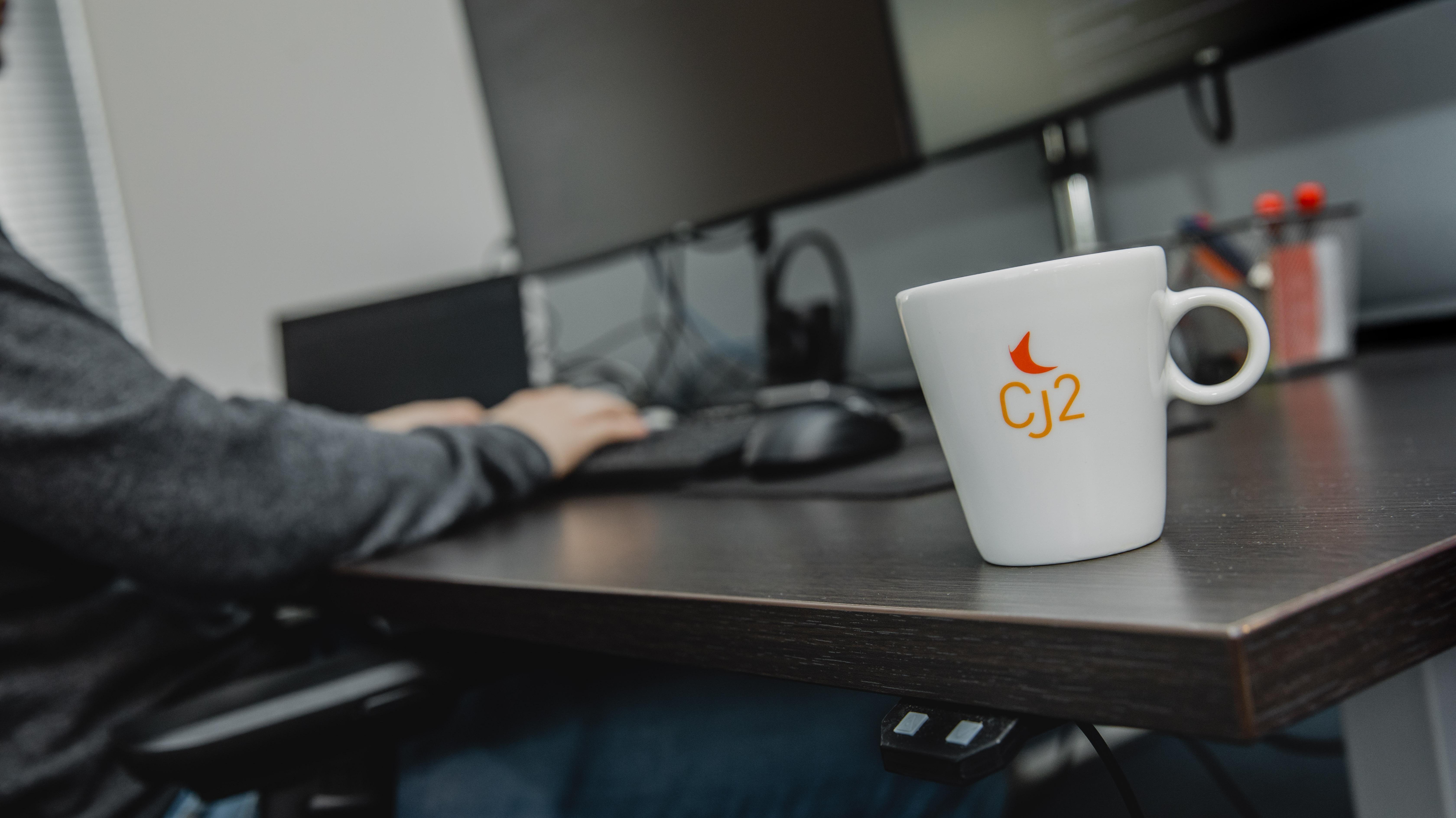 kopje op bureau in office